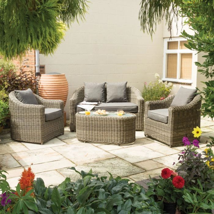 Midland Garden Furniture Ascot Sofa Set Natural Weave